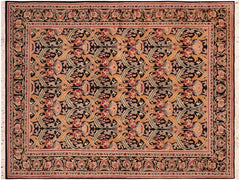 handmade Transitional Hamjolie Black Gold Hand Knotted RECTANGLE 100% WOOL area rug 6x9