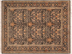 handmade Transitional Snakehead Black Green Hand Knotted RECTANGLE 100% WOOL area rug 6x8