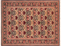 handmade Transitional Hamjolie Black Red Hand Knotted RECTANGLE 100% WOOL area rug 6x9