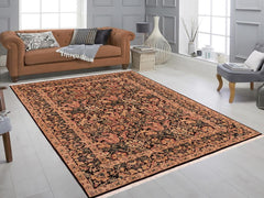 handmade Transitional Gulshan Black Red Hand Knotted RECTANGLE 100% WOOL area rug 6x9