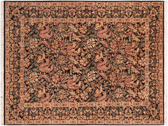 handmade Transitional Gulshan Black Red Hand Knotted RECTANGLE 100% WOOL area rug 6x9