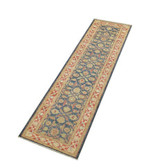 handmade Traditional Kafkaz Blue Red Hand Knotted RUNNER 100% WOOL area rug 3 x 15