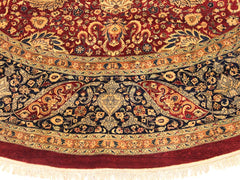 handmade Traditional Kashan Red Blue Hand Knotted ROUND 100% WOOL area rug 12x12