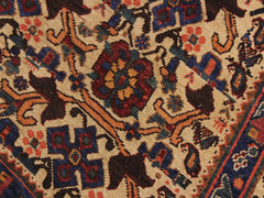 handmade Geometric Ivory Blue Hand Knotted RECTANGLE 100% WOOL area rug 4x6