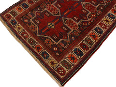 handmade Geometric Super Kazak Rust Ivory Hand Knotted RUNNER 100% WOOL area rug 4x7