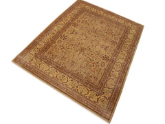 handmade Traditional Tabriz Lt. Gold Lt. Brown Hand Knotted RECTANGLE 100% WOOL area rug 9x12