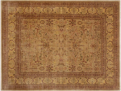 handmade Traditional Tabriz Lt. Gold Lt. Brown Hand Knotted RECTANGLE 100% WOOL area rug 9x12