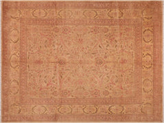 handmade Traditional Lahore Tan Green Hand Knotted RECTANGLE 100% WOOL area rug 8x10