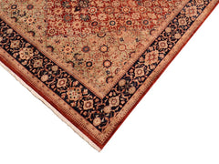 handmade Traditional Bakshi Rust Drk. Blue Hand Knotted RECTANGLE 100% WOOL area rug 8x11