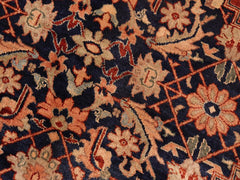 handmade Traditional Bakshi Rust Drk. Blue Hand Knotted RECTANGLE 100% WOOL area rug 8x11