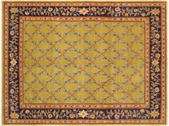 handmade Transitional Design Green Aubergine Hand Knotted RECTANGLE 100% WOOL area rug 8x10