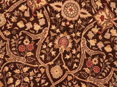 handmade Traditional Tabriz Brown Tan Hand Knotted RECTANGLE 100% WOOL area rug 8x10