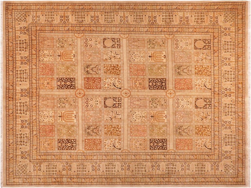 handmade Traditional Design Tan Brown Hand Knotted RECTANGLE 100% WOOL area rug 8x10