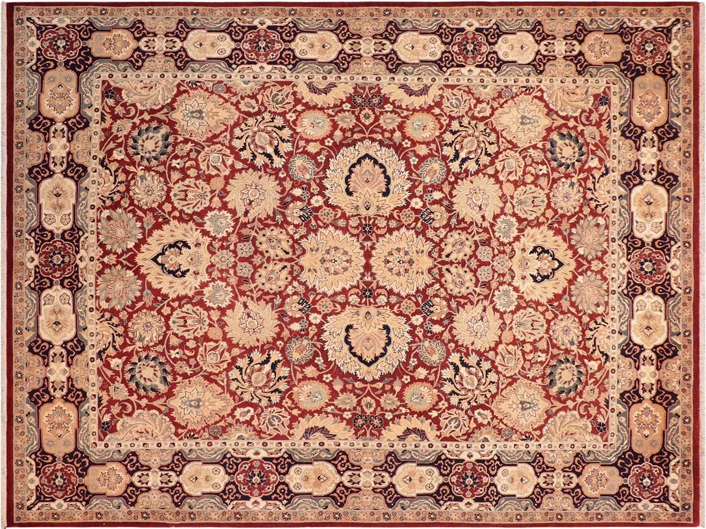 handmade Traditional  Red Blue Hand Knotted RECTANGLE 100% WOOL area rug 8x10