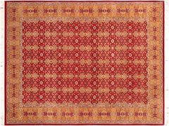 handmade Traditional  Red Gold Hand Knotted RECTANGLE 100% WOOL area rug 6x9