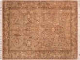handmade Traditional Gulab Taupe Brown Hand Knotted RECTANGLE 100% WOOL area rug 6x10