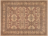 handmade Transitional Antique Beige Brown Hand Knotted RECTANGLE 100% WOOL area rug 9x9