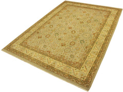 handmade Traditional  Taupe Beige Hand Knotted RECTANGLE 100% WOOL area rug 9x12