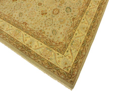 handmade Traditional  Taupe Beige Hand Knotted RECTANGLE 100% WOOL area rug 9x12