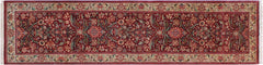 handmade Traditional Kirman Red Beige Hand Knotted RUNNER 100% WOOL area rug 3x10