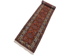 handmade Geometric Bokhara Rust Ivory Hand Knotted RUNNER 100% WOOL area rug 3x13