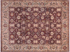 handmade Traditional Agra Red Grey Hand Knotted RECTANGLE 100% WOOL area rug 8x10