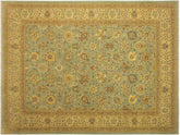 handmade Traditional Veg Dye Lt. Blue Lt. Tan Hand Knotted RECTANGLE 100% WOOL area rug 9x12