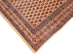 handmade Geometric Sherwan Beige Blue Hand Knotted RECTANGLE 100% WOOL area rug 7x10