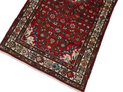 handmade Geometric Kashan Red Ivory Hand Knotted RUNNER WOOL&SILK area rug 3x7