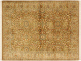 handmade Traditional Qaseem Bond Brown Tan Hand Knotted RECTANGLE 100% WOOL area rug 4x6