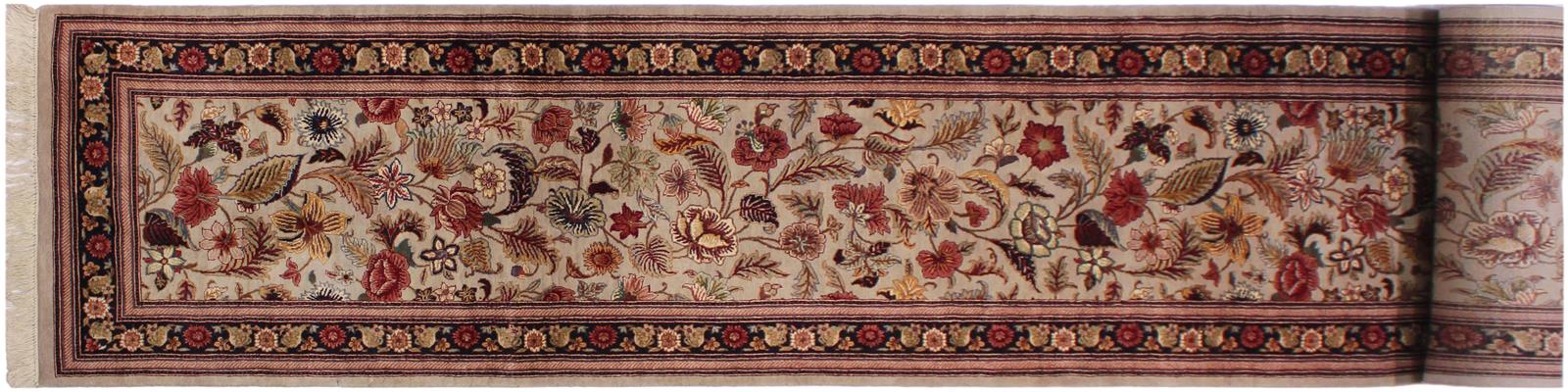 handmade Transitional Gulberg Taupe Black Hand Knotted RUNNER 100% WOOL area rug 3x16