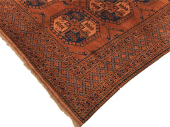 handmade Geometric Kargahi Rust Blue Hand Knotted RECTANGLE 100% WOOL area rug 7x10