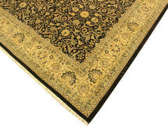 handmade Traditional Brown Ivory Hand Knotted RECTANGLE 100% WOOL area rug 9x12