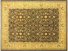 handmade Traditional Brown Ivory Hand Knotted RECTANGLE 100% WOOL area rug 9x12