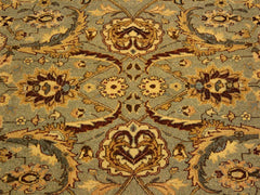 handmade Traditional Lahore Lt. Green Gold Hand Knotted RECTANGLE 100% WOOL area rug 4x6