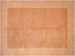 handmade Modern Art Deco Brown Tan Hand Knotted RECTANGLE 100% WOOL area rug 8x11