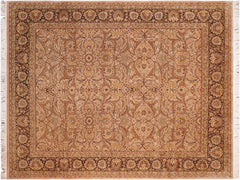 handmade Transitional Hajijellile Tan Brown Hand Knotted RECTANGLE 100% WOOL area rug 8x10