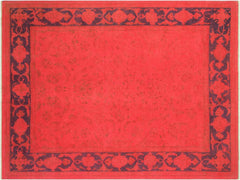 A08132, 711"x 9 6",Over Dyed ,8x10,Pink,BLUE,Hand-knotted ,Pakistan ,100% Wool ,Rectangle ,652671171383