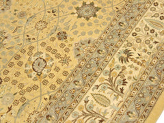 handmade Traditional  Lt. Gold Lt. Gold Hand Knotted RECTANGLE 100% WOOL area rug 10x15