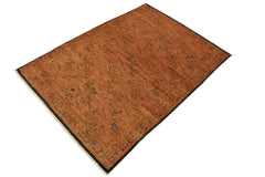 A08173, 4 1"x 5 8",Over Dyed ,4x6,Orange,ORANGE,Hand-knotted ,Pakistan ,100% Wool ,Rectangle ,652671171772