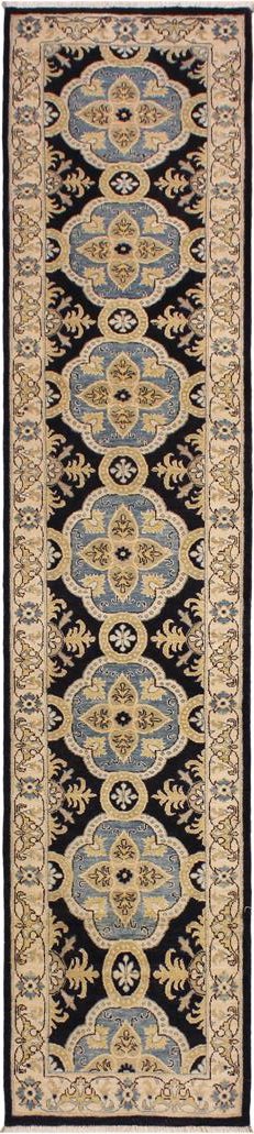 handmade Transitional Kafkaz Blue Ivory Hand Knotted RUNNER 100% WOOL area rug 3 x 10