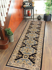 handmade Transitional Kafkaz Blue Ivory Hand Knotted RUNNER 100% WOOL area rug 3 x 10