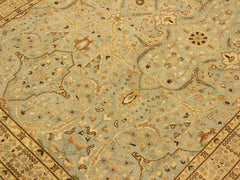 handmade Traditional Tabriz Blue Ivory Hand Knotted RECTANGLE 100% WOOL area rug 4x6