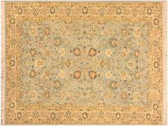 handmade Transitional Design Blue Ivory Hand Knotted RECTANGLE 100% WOOL area rug 3x5