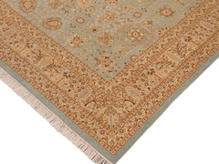 handmade Traditional Design Blue Ivory Hand Knotted RECTANGLE 100% WOOL area rug 10x14