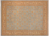 handmade Traditional Design Blue Tan Hand Knotted RECTANGLE 100% WOOL area rug 10x14