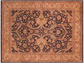 handmade Traditional Agra Blue Tan Hand Knotted RECTANGLE 100% WOOL area rug 8x10