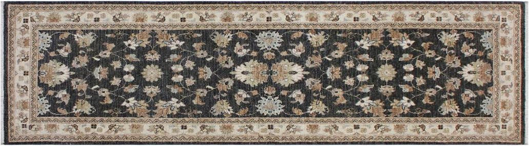 handmade Traditional Kafkaz Gray Ivory Hand Knotted RUNNER 100% WOOL area rug 3 x 8