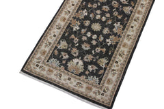 handmade Traditional Kafkaz Gray Ivory Hand Knotted RUNNER 100% WOOL area rug 3 x 8
