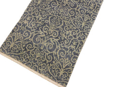 handmade Modern Kafkaz Lt. Blue Lt. Blue Hand Knotted RUNNER 100% WOOL area rug 2x8